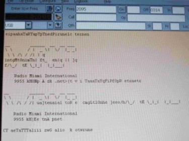 Image of text transmitted from Radio Miami and decoded in Melbourne, Australia (courtesy of VOA Radiogram's tumblr)