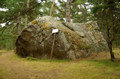 A Norwegian monument, with carved hollows from possibly the stone age. Photo by Ilme Parik.