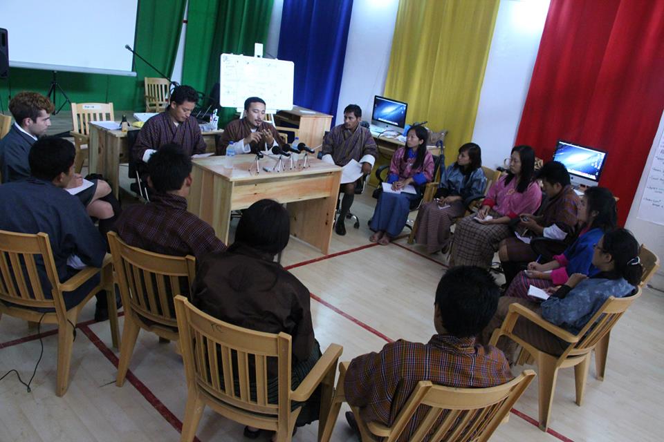 Participants were treated to a "Meet the Press" session with editors Needrup Zangpo of Bhutan Observer and Tenzing Lamsang of the Bhutanese. After hearing about their experience during the elections as journalists, we had an opportunity to ask them questions about their opinions on social media's impact, the rights of monks, and unemployment.