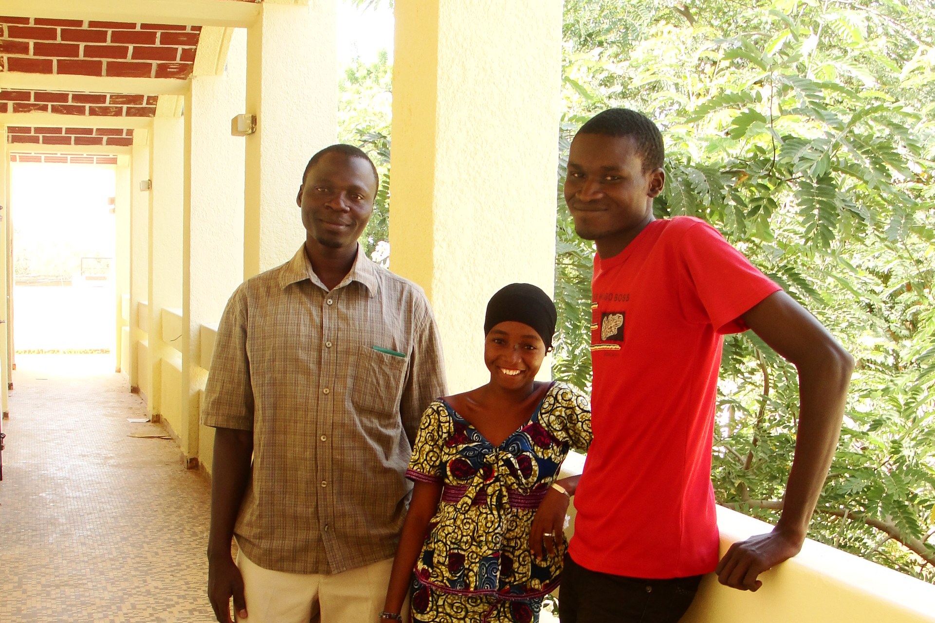 Mahaman, Fatiman, and Abdousalam, students of the Mapping for Niger project.