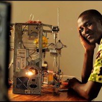W. Afate, creator of the 3D printer made from e-waste at Woelab.