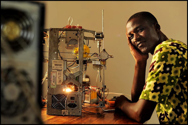 W. Afate, creator of the 3D printer. Image courtesy of Woelab.