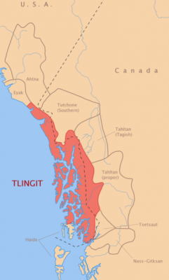 Tlingit territory - republished from Wikipedia (CC BY 2.0)