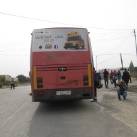 The famous bus which takes bloggers, activists and journalists to explore and report on the various issues in Palestine