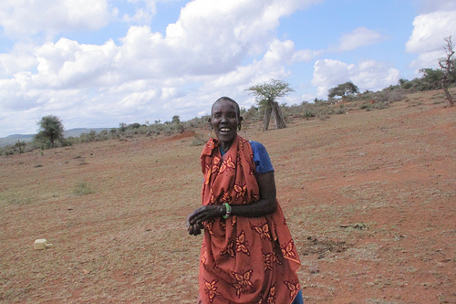 A maasai woman excited about her first photograph. The photo was taken by another woman who used the camera for the first time.